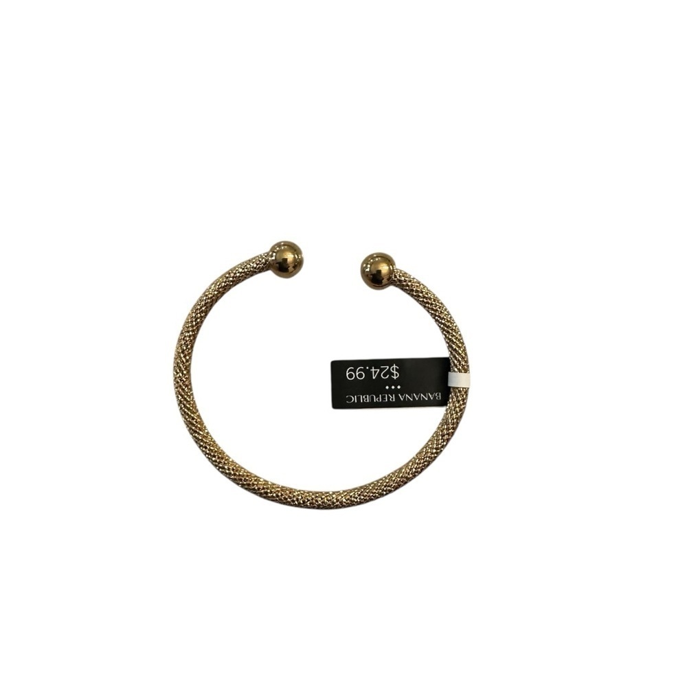 Banana Republic Gold Textured Cuff Bangle Bracelet One Size NWT
